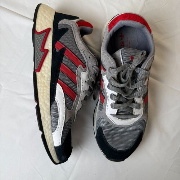 adidas Men US11 Tresc Run‎ Grey Scarlet Core Running Sneakers BOOST - Picture 2 of 7